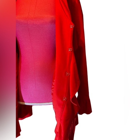 INC red ruffle coat M - Picture 9 of 9